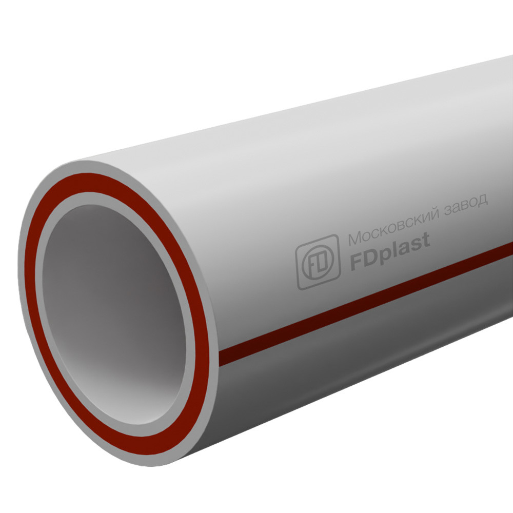 src Труба полипропиленовая PPRC PN 25 / 125 *20,8 FDplast армированная стекловолокном, белая (уп.4 п/м) — изображение 1