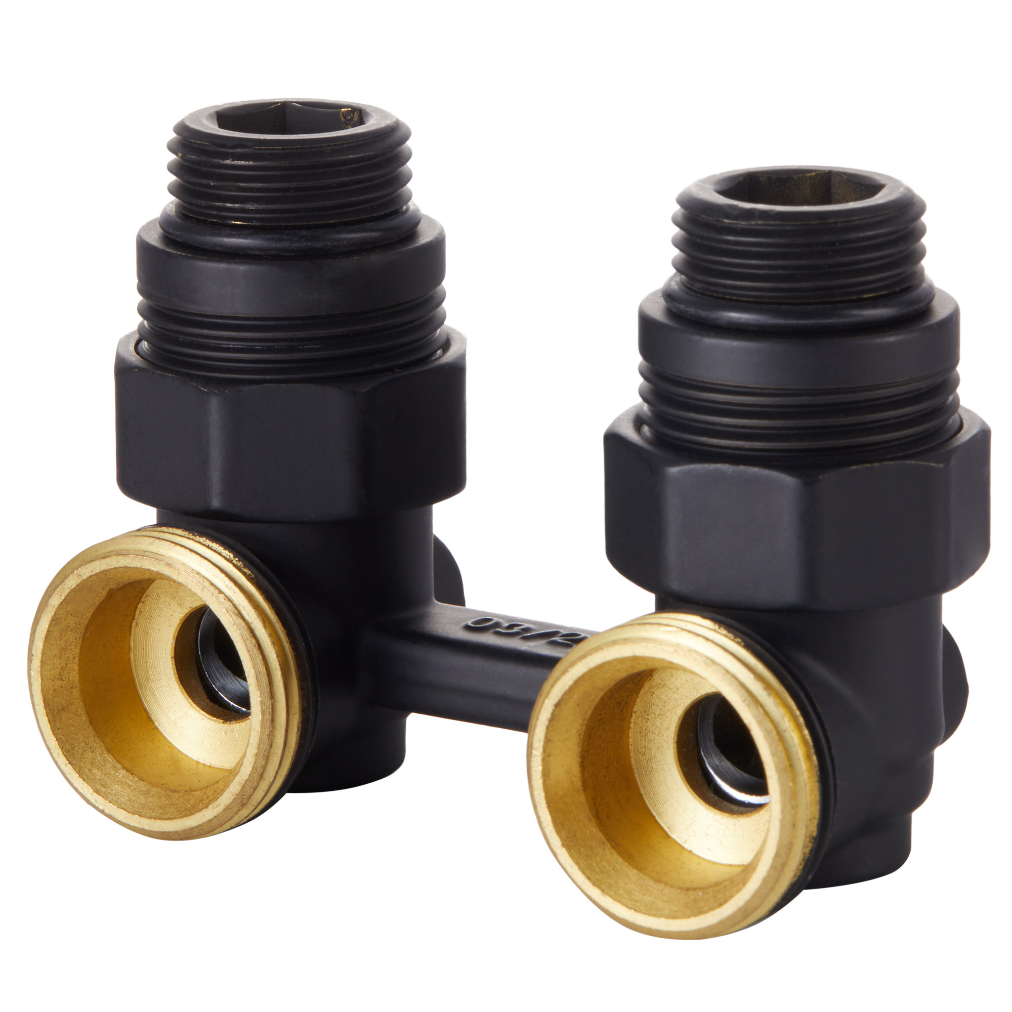 src Узел нижнего подключения Royal Thermo угловой 1/2"х3/4" EK (черный) — изображение 1