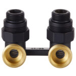 Узел нижнего подключения Royal Thermo угловой 1/2"х3/4" EK (черный) — изображение 2